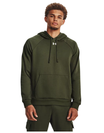 Sudadera con Capucha UA Men´s Rival Fleece "Marine OD Green-White"