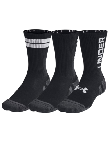 UA UnisexPerformance Tech 3-Pack Crew Socks "Black"