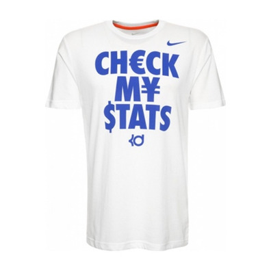 Camiseta KD "Check My Stats" (100/blanco/azul)