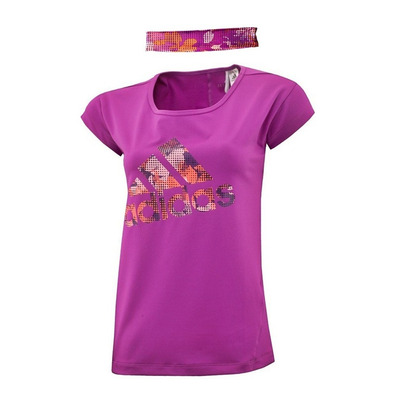 Adidas Camiseta Niña YG W Floral Logo (rosa/naranja)