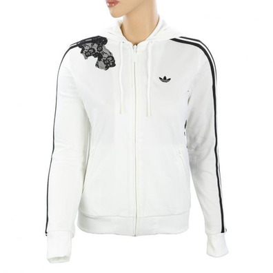 Adidas Chaqueta Flock Lace Zip (blanco/negro)