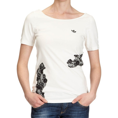 Adidas Camiseta Flock Lace (blanco/negro)