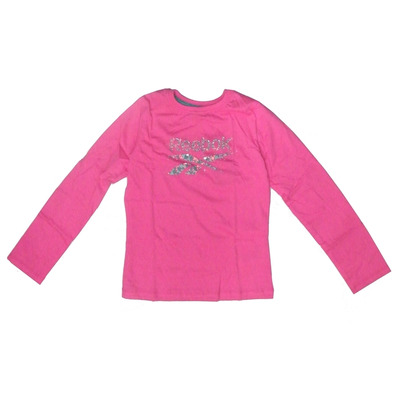 Reebok Camiseta Niña M/L Logo Sport Tee (rosa)