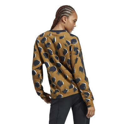 Adidas Essentials 3-Stripes Animal Print Sweatshirt