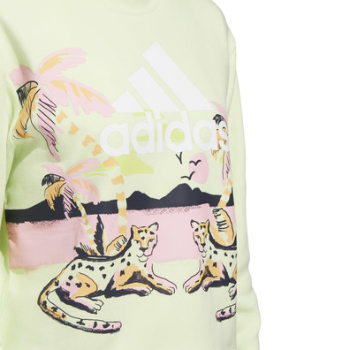 Adidas Graphic Crop Crewneck Sweatshirt x FARM Rio
