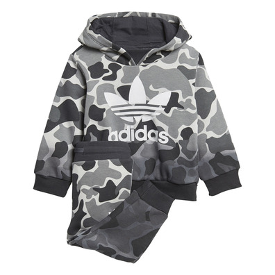 Adidas Originals Camo Trefoil Hoodie Set Infants "Carbon"