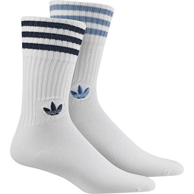 Adidas Originals Solid Crew Sock 2pp (AS0H Blue/White/collegiate navy)