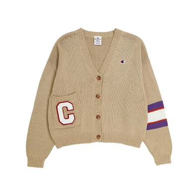 Champion C Logo Patch Knitted Cardigan "Beige"