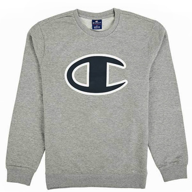 Champion Crewneck Atlhetic Sweatshirt Big Logo (greynavy)
