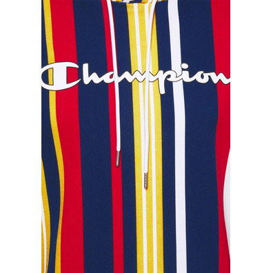 Champion Legacy Candy Stripe Script Big Logo Hoodie