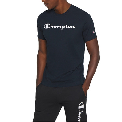 Champion Legacy Cotton Contrast Scrip Logo T-shirt "Navy"