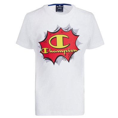 Champion Legacy Kids Graphic Crewneck T-Shirt "White"