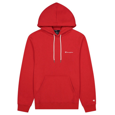 Champion Legacy Small Script Logo Print Cotton Terry Hoodie "Red"