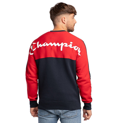 Champion Legacy Spliced Script Logo Print Sweatshirt "Navy"