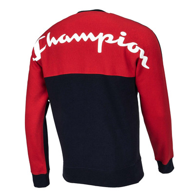 Champion Legacy Spliced Script Logo Print Sweatshirt "Navy"