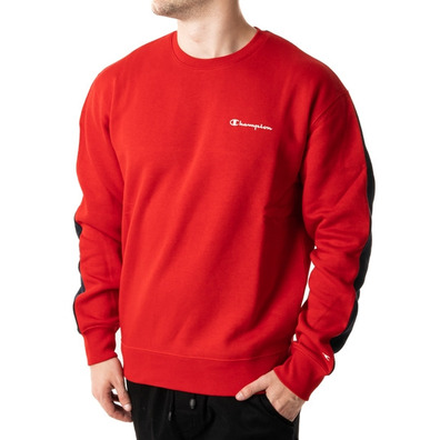 Champion Legacy Spliced Script Logo Print Sweatshirt "Red"