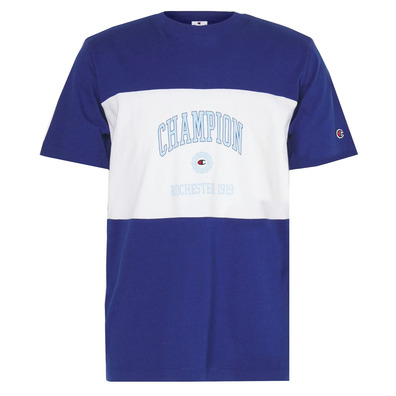 Champion Rochester Bookstore Color Block Logo T-shirt "Blue"