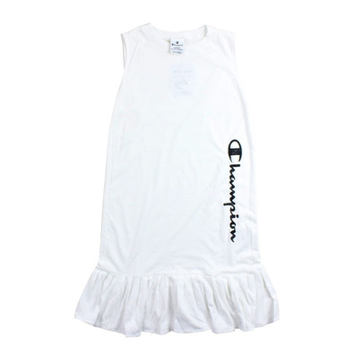 Champion Young Girls Script Vertical Logo Dress Tank "White"