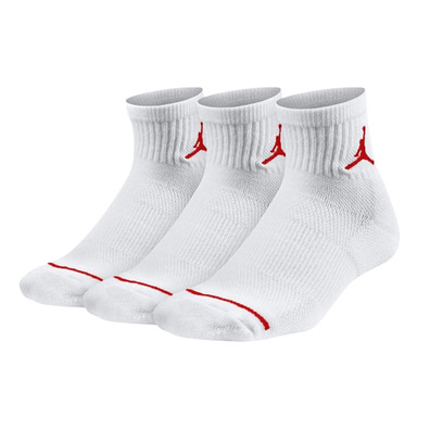 Jordan Kids Jumpman Crew Ankle Quarter Socks 3 Pair (27-35) "White"