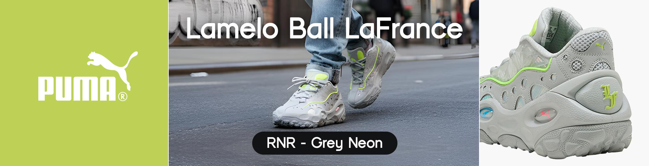 LaMelo Ball PUMA LaFrance RNR - Grey Neon