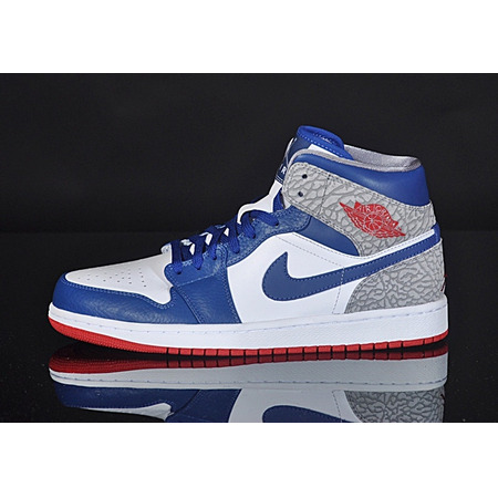 Air Jordan 1 Mid "True Blue" (107/blanco/azul/gris/rojo)