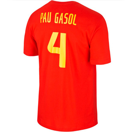 Camiseta Cubre Pau Gasol #4# España (600/rojo/amarillo)