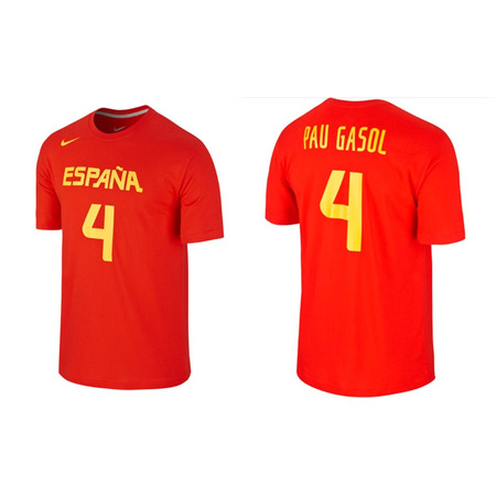 Camiseta Cubre Pau Gasol #4# España (600/rojo/amarillo)