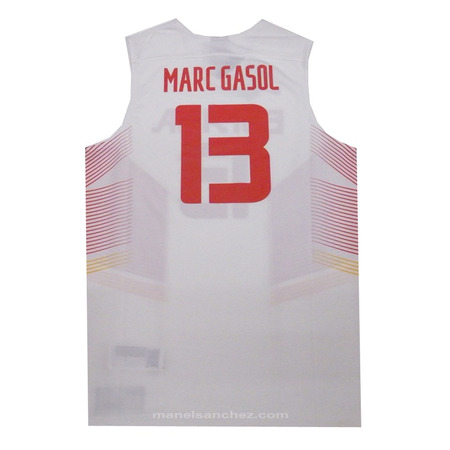 Camiseta Réplica Marc Gasol #13# España 2014 (102/blanco/rojo)