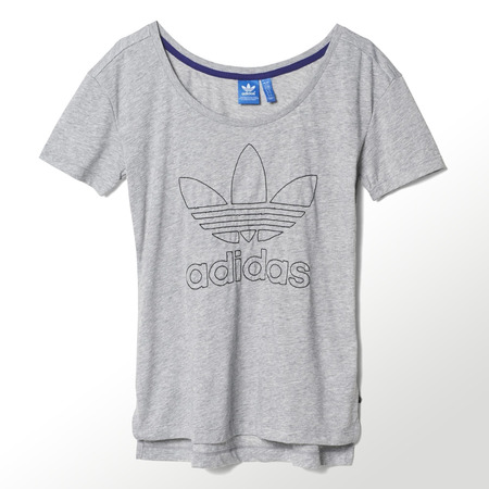 Adidas Originals Camiseta Mujer Trefoil Tokio  (gris/negro)