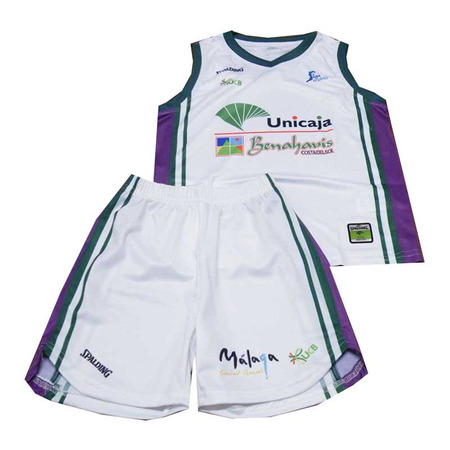 Pack Niño Unicaja Málaga ACB 2ª Equipación (blanco/verde/morado)