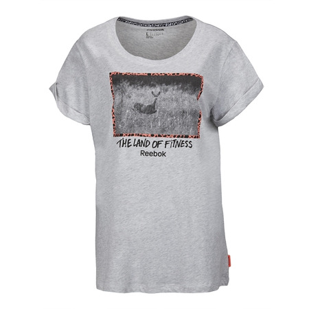 Reebok Camiseta Stamp Mujer (gris)