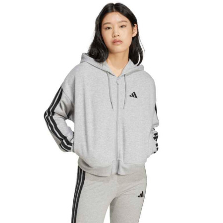 Sudadera Adidas Essentials 3-Stripes French Terry Full-Zip  "Grey"