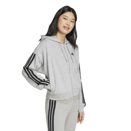 Sudadera Adidas Essentials 3-Stripes French Terry Full-Zip  "Grey"