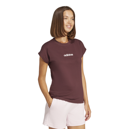 Adidas Essentials Linear Cotton T-Shirt "Burgundy"
