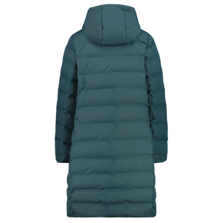 Campagnolo Women's long padded down jacket with hood "Trek Green"