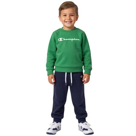 Chándal Bebé Champion Icons Cuello Redondo Interior Afelpado "Green-Navy"