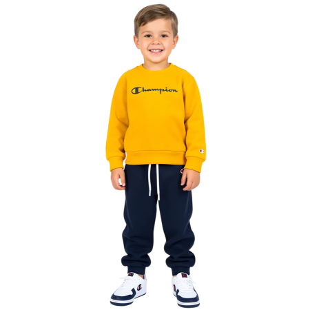 Chándal Bebé Champion Icons Cuello Redondo Interior Afelpado "Mustard Yellow-Navy"