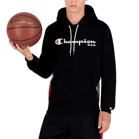 Sudadera Champion Basketball USA Script Logo Tape Fleece "Black"