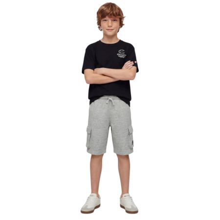 Camiseta Champion Niño con Estampado Puff "Black"