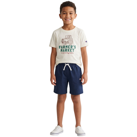 Conjunto Niño Camiseta + Short Champion Graphic "Cream and Navy"