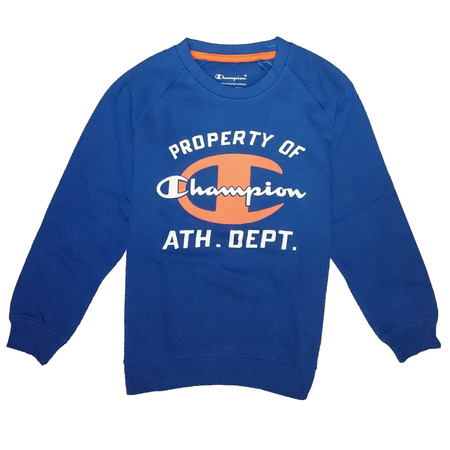 Champion Crewneck Niño Atlhetic Sweatshirt Logo (royal/naranja/blanco)