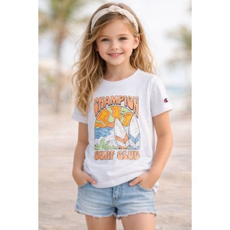 Camiseta champion niña Graphi "White-orange"