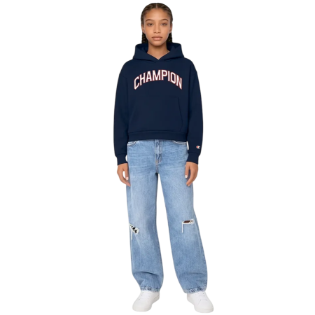 Sudadera corta con Capucha Niña Champion Graphic Logo Main Street Fleece "Navy"