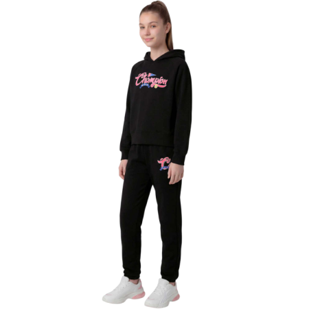 Sudadera Niña Champion Graphic Logo "Black-Pink"