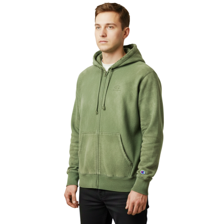 Sudadera Ligera con Capucha Champion Icons Washed Full-Zip "Green"