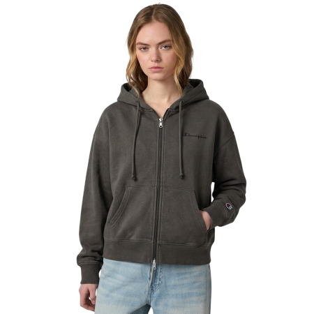 Sudadera Oversize Mujer con Cremallera Entera Champion Icons "Dark Gray"