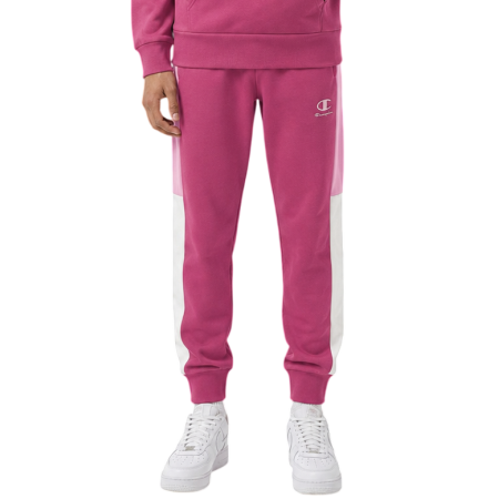 Pantalón Niño/Niña con Puño Champion Colour Block Embroidery Logo "Silken Raspberry-Pink"