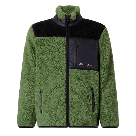 Chaqueta Polar Champion Teddy Niño/Niña con Cremallera Completa "Military Green-Black"
