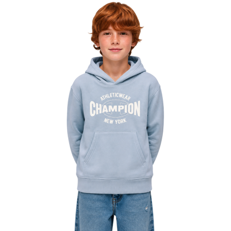 Sudadera Niño/Niña con Capucha Champion Graphic Logo Powerblend "Light Steel Blue"