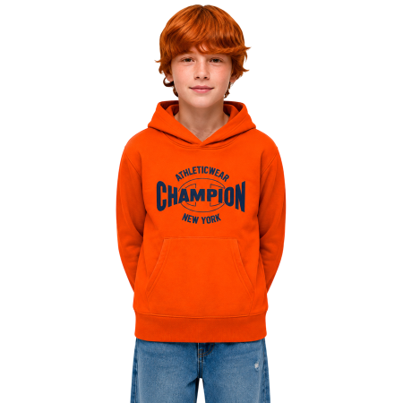 Sudadera Niño/Niña con Capucha Champion Graphic Logo Powerblend "Orange"
